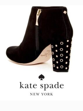Kate Spade Cirra Suede Studded Bootie Black Size 5.5